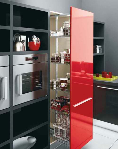 amazing minimalist red furniture kitchen