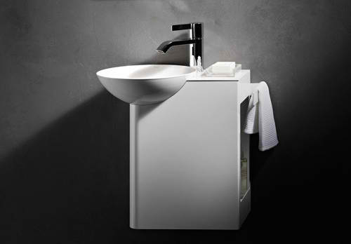 delightful minimalist corner sink