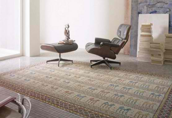elegant and interesting mosaic tile carpet design 