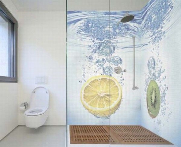 glass mosaic tiles with cool images for bathroom 1
