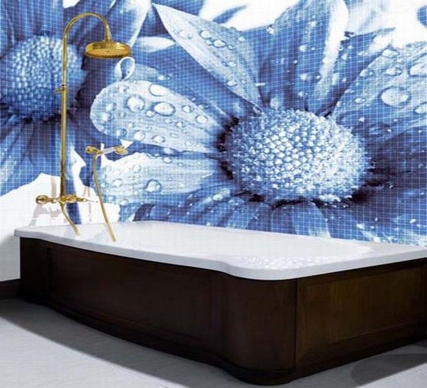 glass mosaic tiles with cool images for bathroom 2