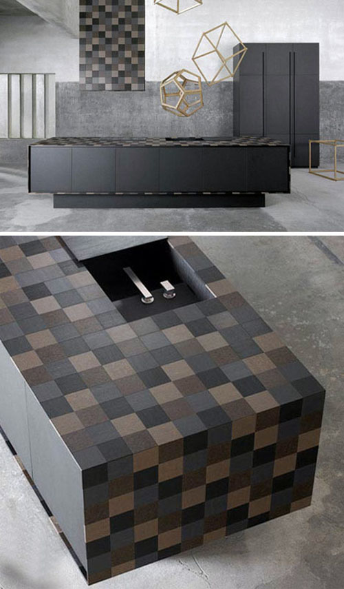 recycled dark tile layout