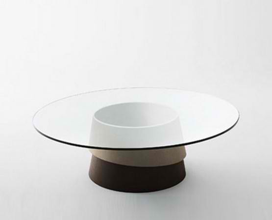 unusual coffee table design with transparent glass on top